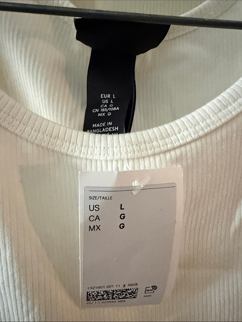 H&M White Ribbed Tank Top - Picture 2 of 3